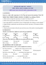 Đề thi giữa kì 1 Tiếng Anh 11 Global Success - Đề số 1